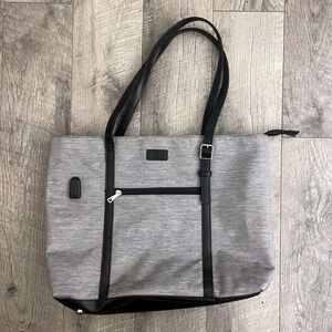 Relavel Laptop Tote Bag Gray Heathered Work Commuter Bag with USB Port Professio
